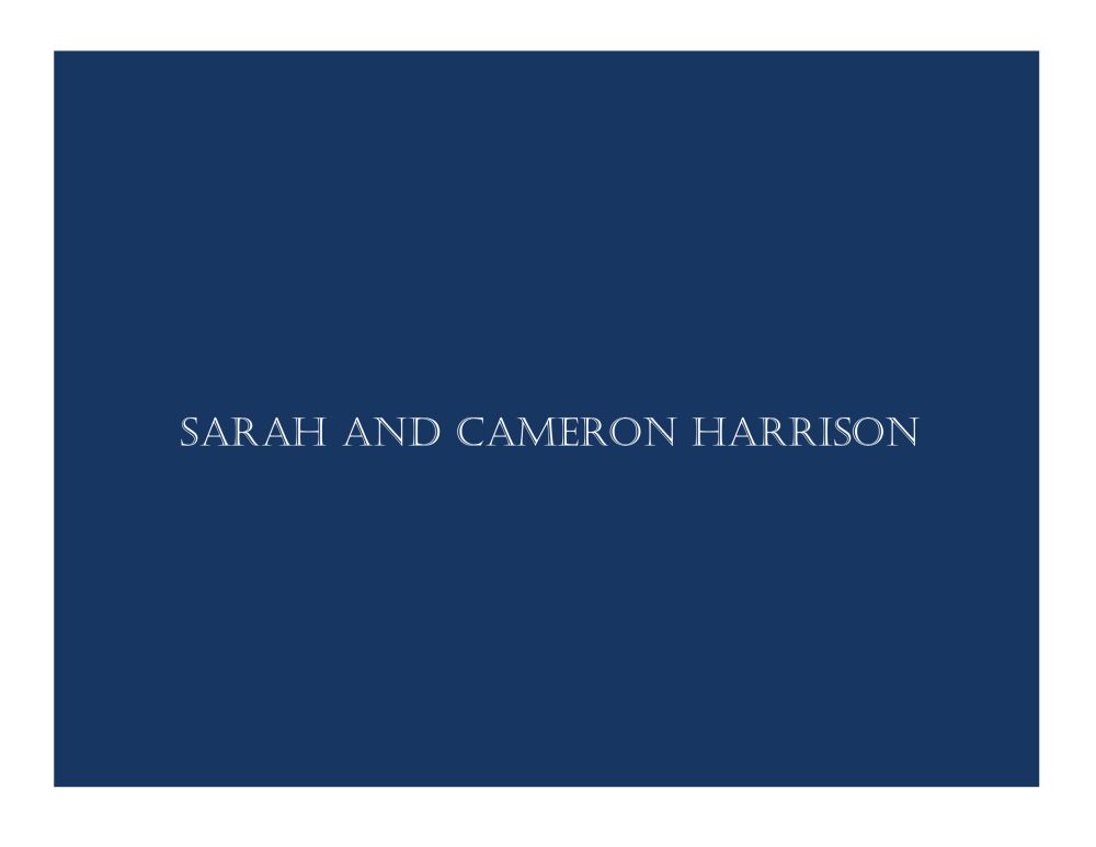 Navy and White Simple Folded Notecard