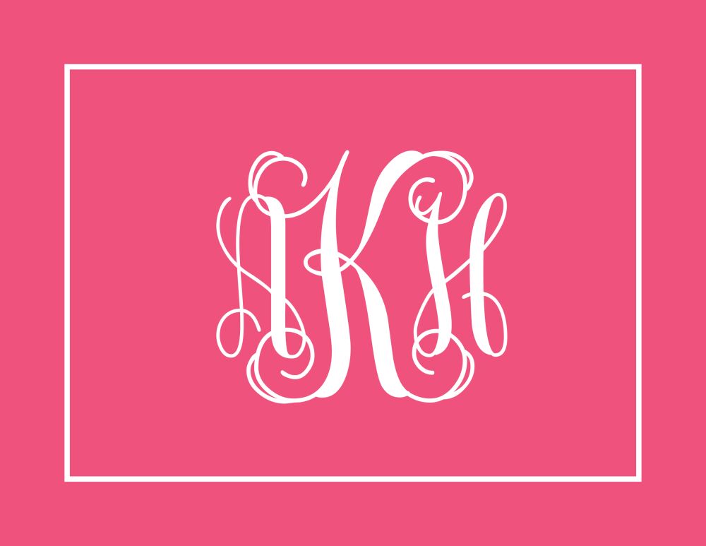 Monogram folded notecard