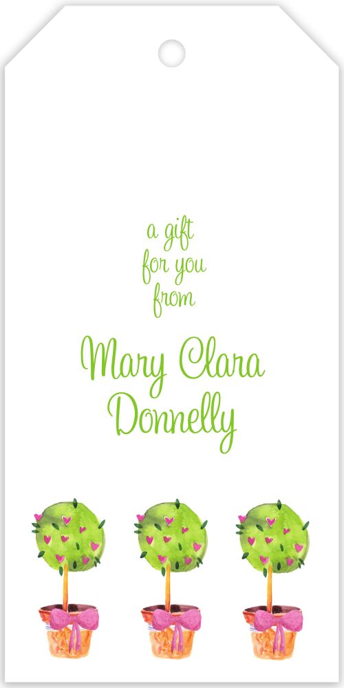 Watercolor Topiaries Hanging Gift Tag
