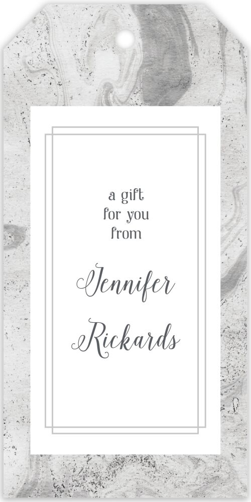Gray Marbled Hanging Gift Tag