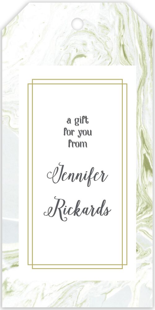 Shades Of Gold Marbled Hanging Gift Tag