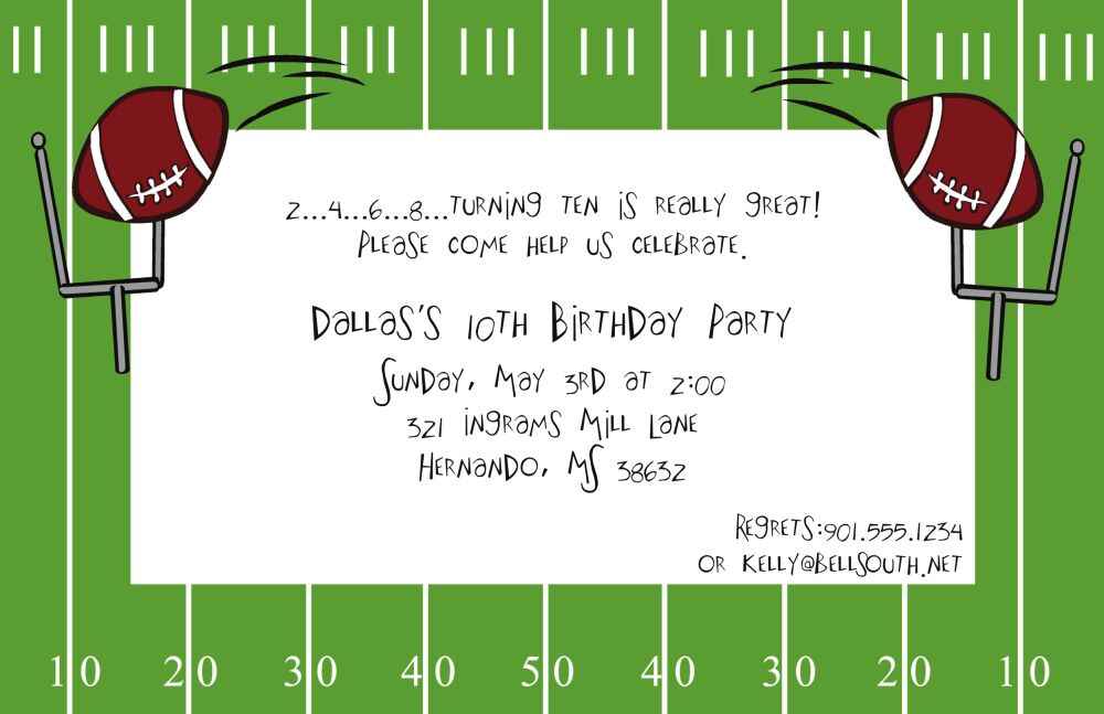 Football Field Invitation