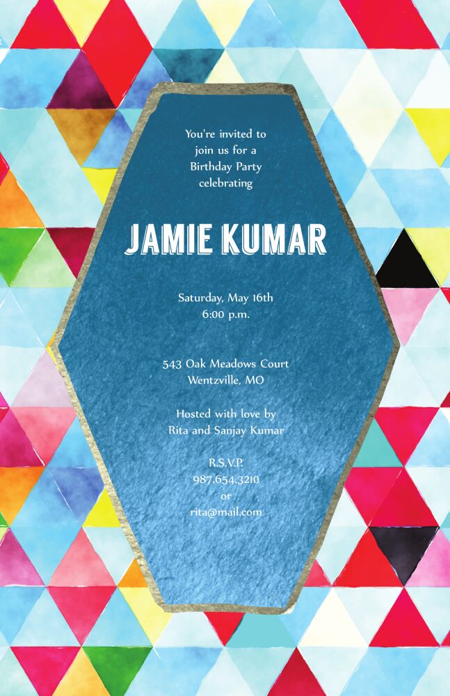 Watercolor Kaleidoscope Invitation