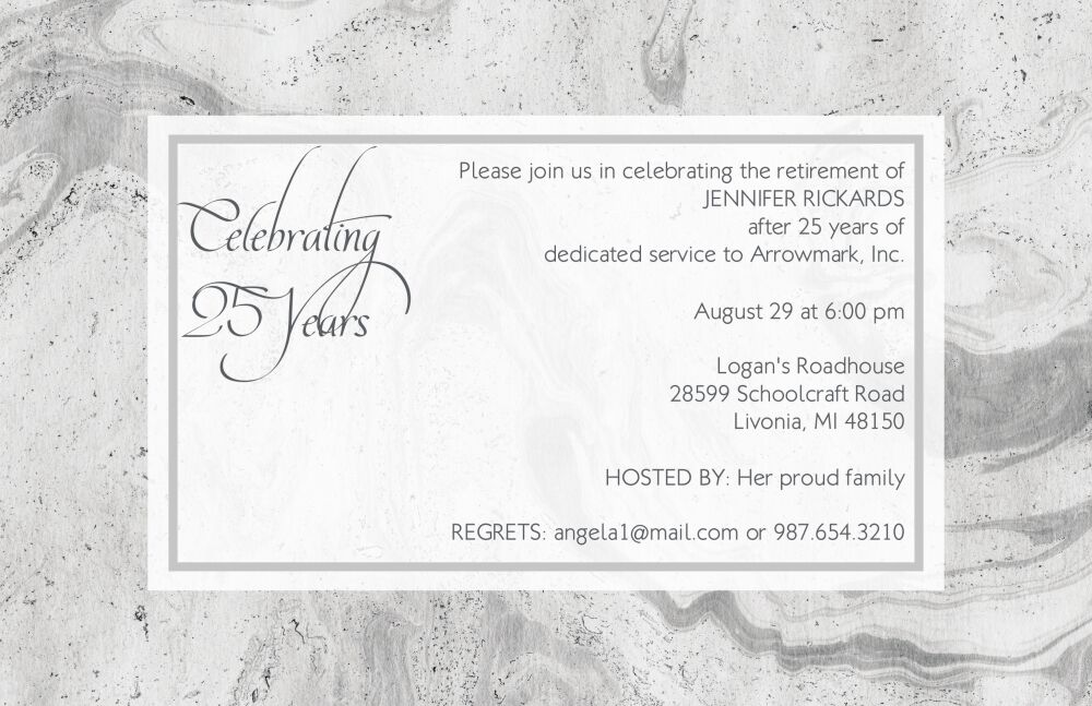 Silver Marbled Invitation