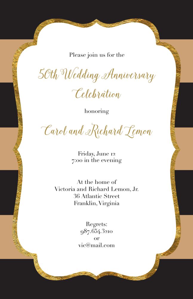 Glitter frame elegant stripes Invitation