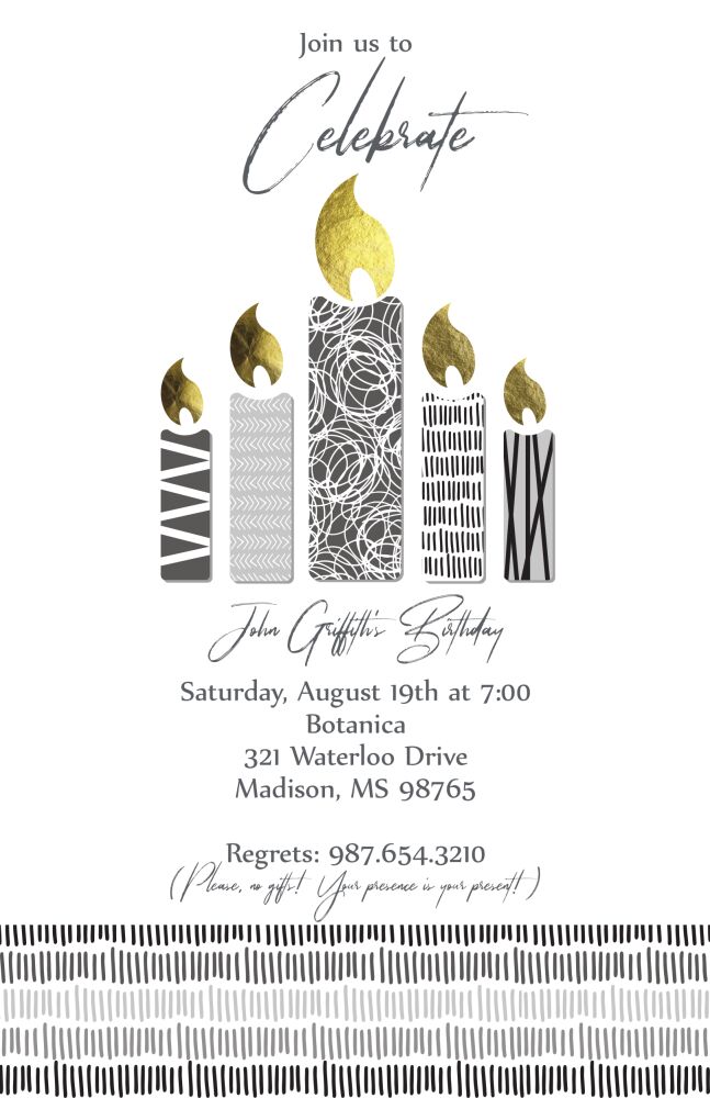 Contemporary Candles Invitation