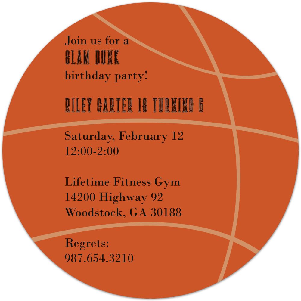 Basketball Round Invitation
