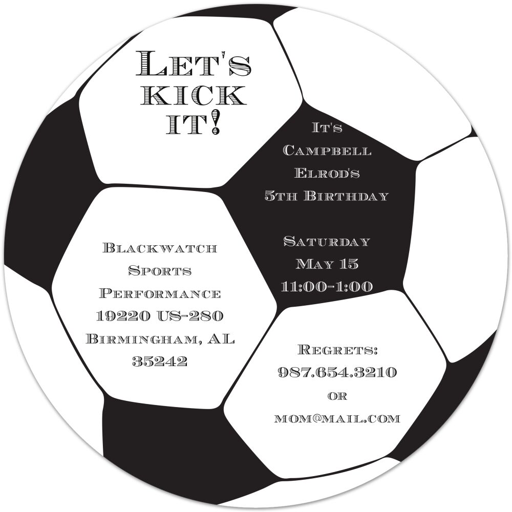 Soccer Ball Round Invitation