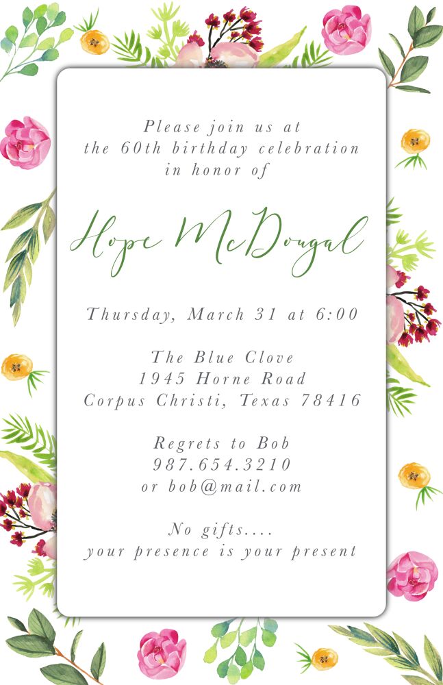 Blooms Invitation