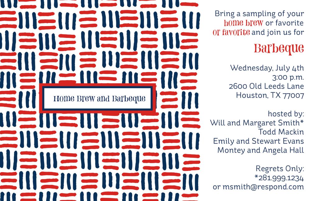 Navy and Red Blocks Invitation