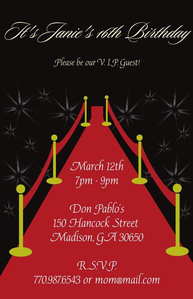 Red Carpet Invitation