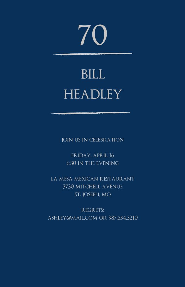 Elegantly Simple Birthday Invitation 