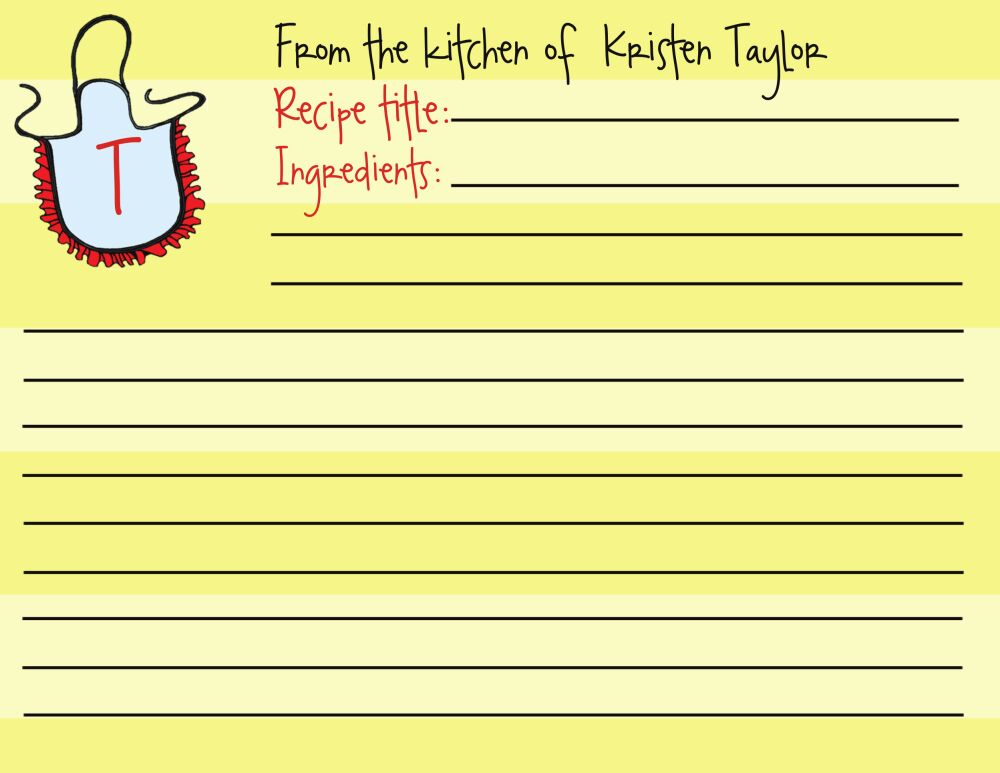 Apron Recipe Card