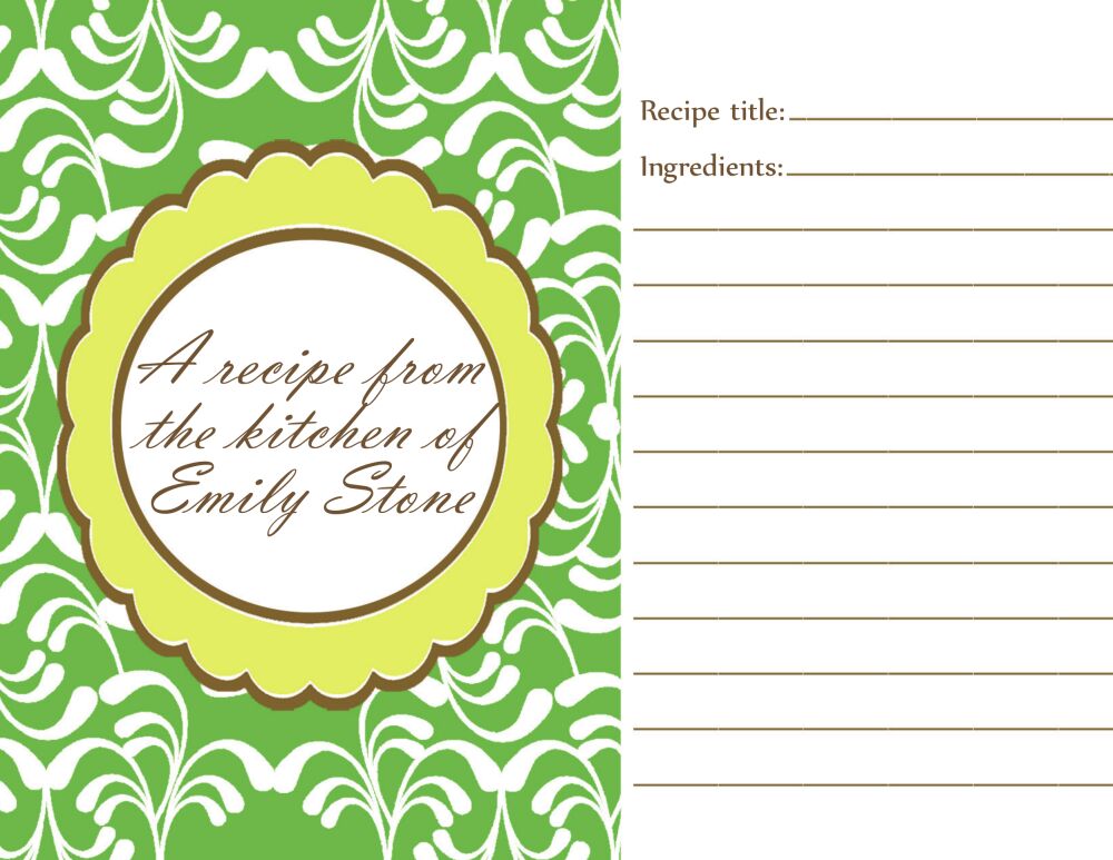 Floral Recipe Card