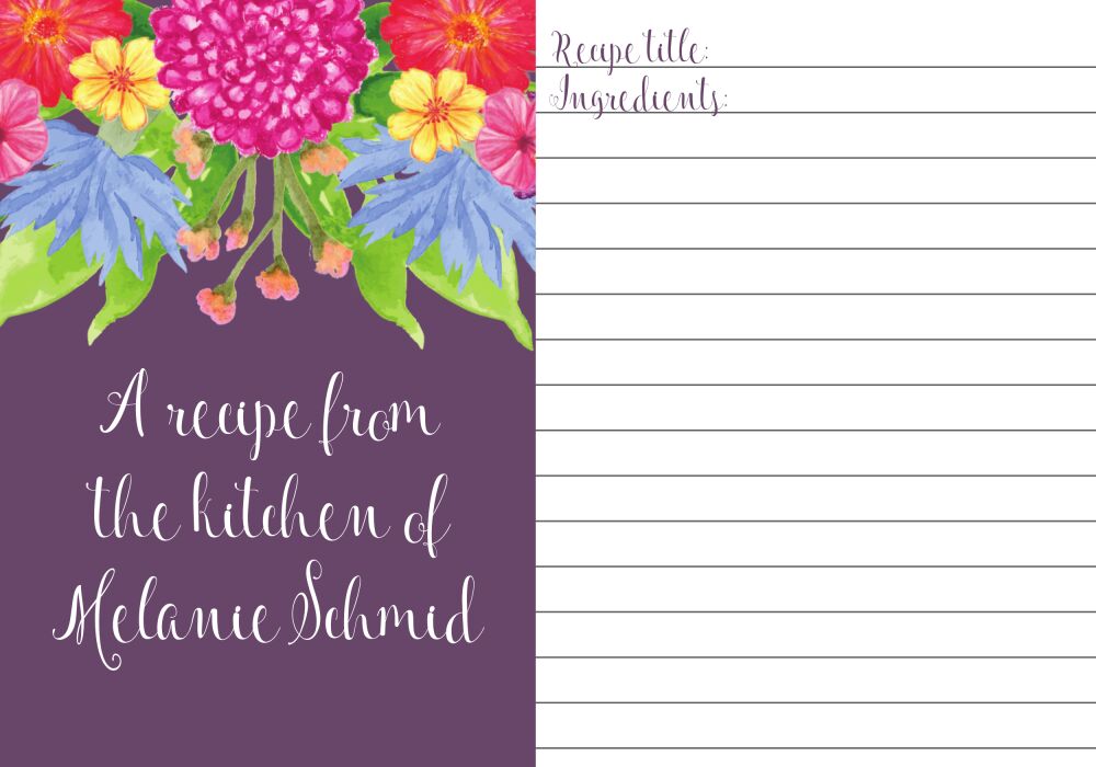 Floral Recipe Card