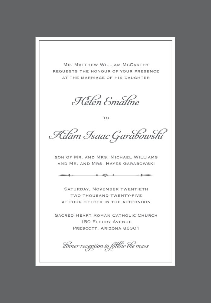 Simply Sophisticated Grey Invitation