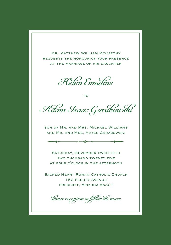 Simply Sophisticated Green Invitation