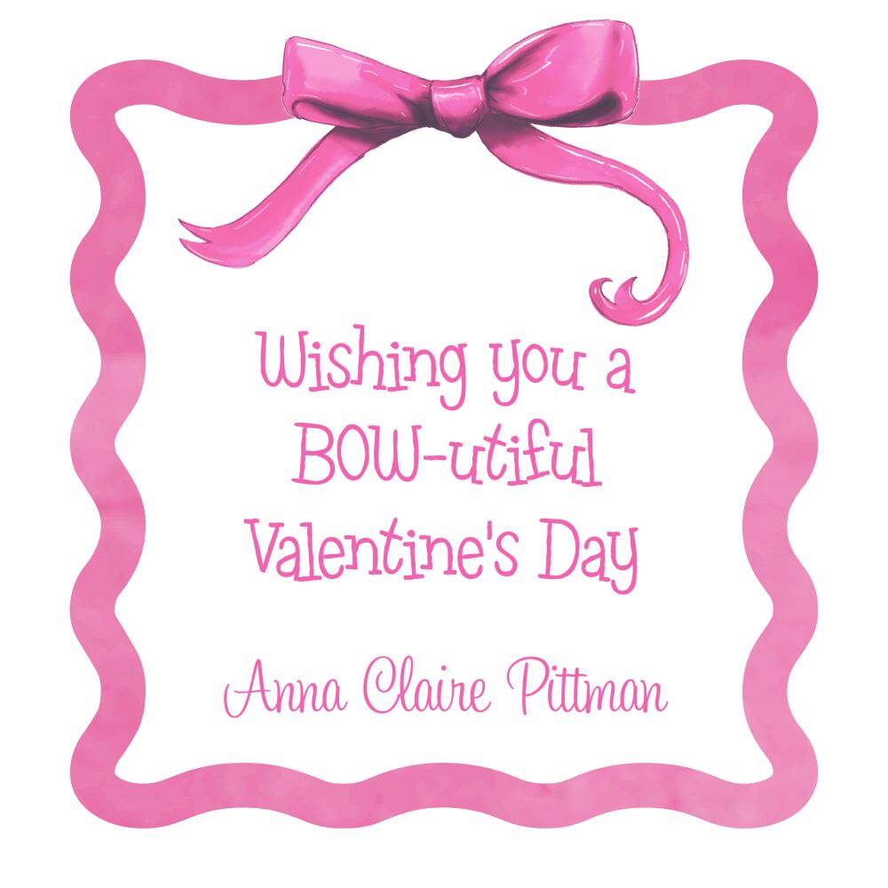 Bow Border Valentine Gift Sticker