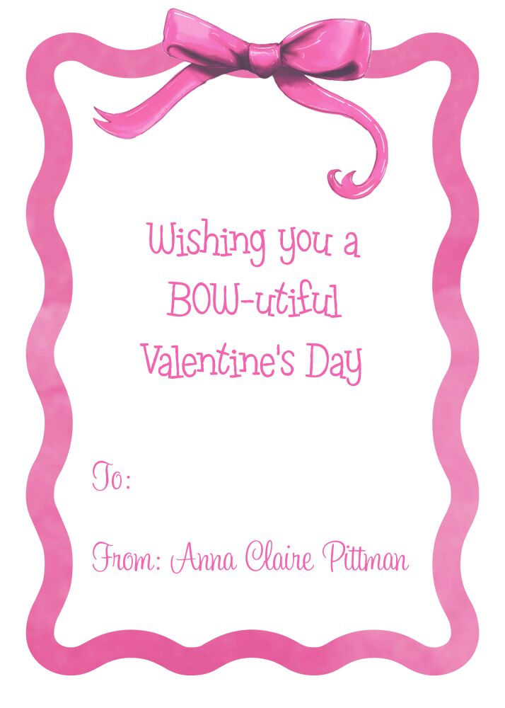 Bow Border Valentine Card