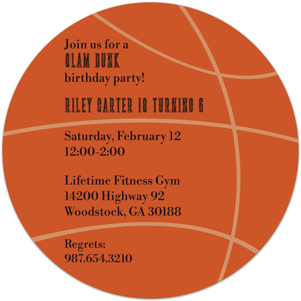 Basketball Round Invitation