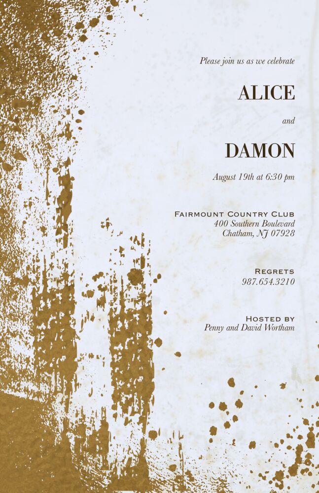 Foil Brushstroke Invitation