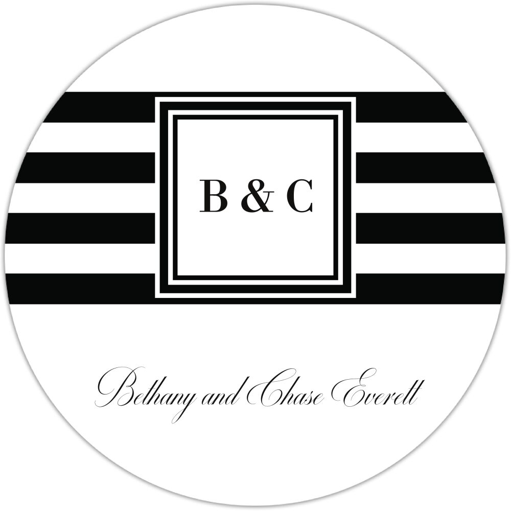 Black and White Stripes Sticker 