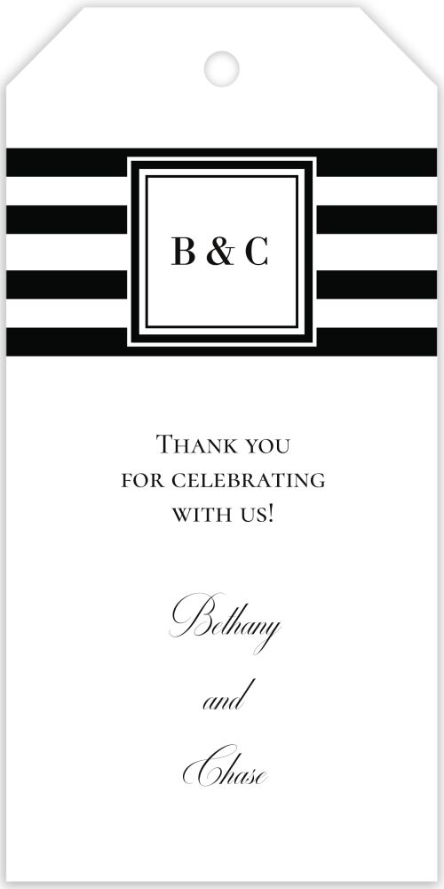 Black and White Stripes Gift Tag 