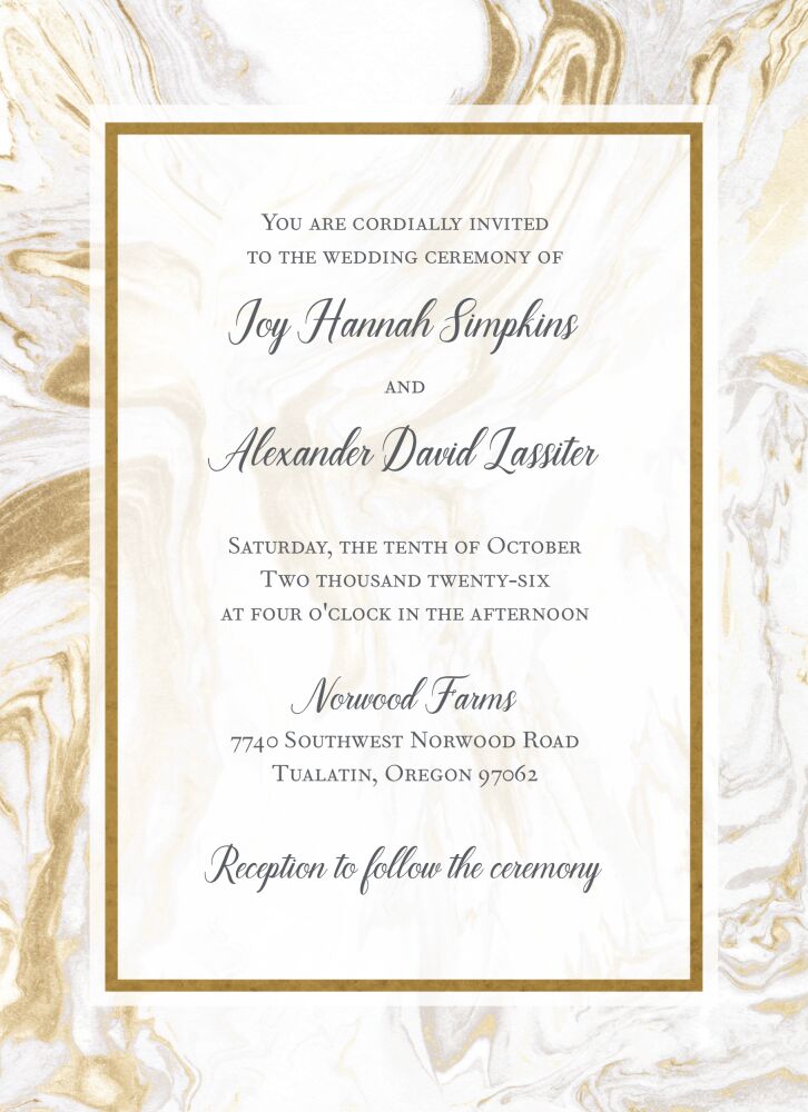 Lustrous Marble Foil-Pressed Invitation