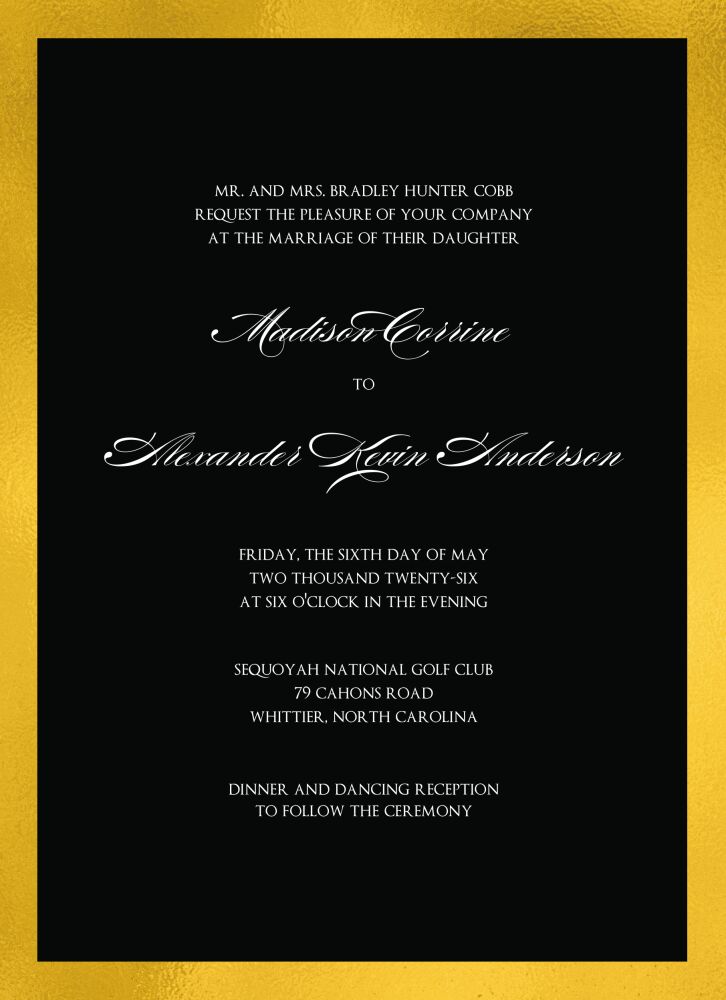 Black & Gold Invitation