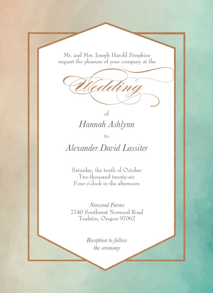 Metallic Ombre Foil-Pressed Invitation