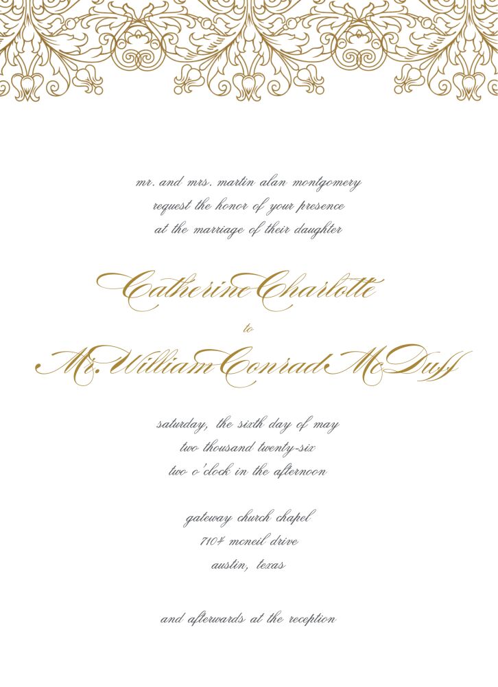 Gilded Lace Foil-Pressed Invitation