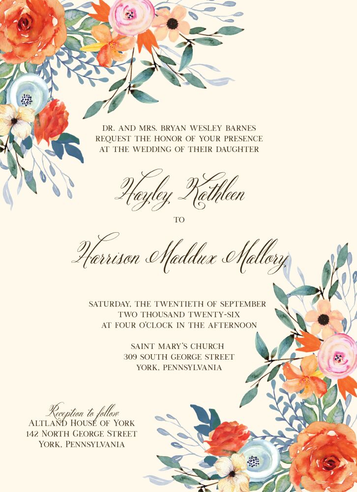 Fresh Floral Invitation 