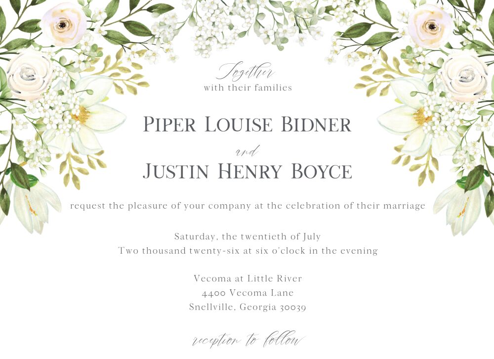 White Garden Invitation