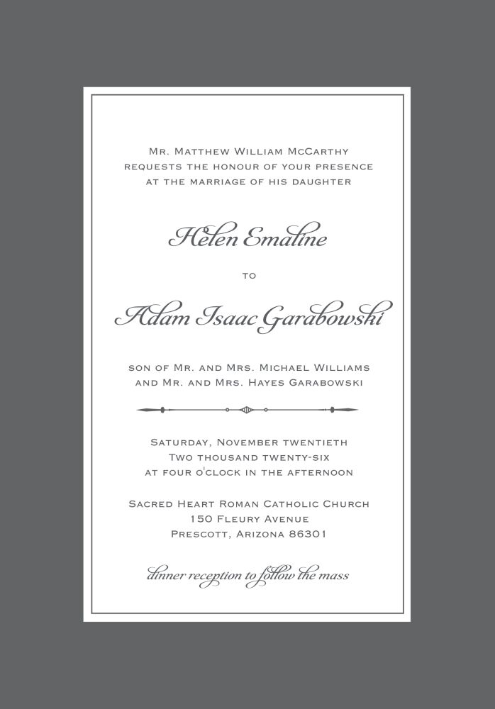 Simply Sophisticated Grey Invitation