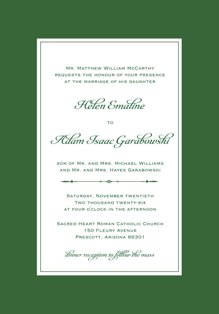 Simply Sophisticated Green Invitation