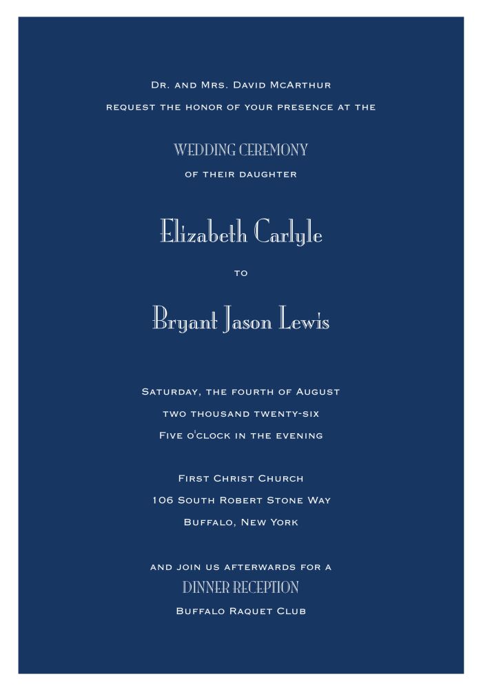 Navy Svelte Invitation