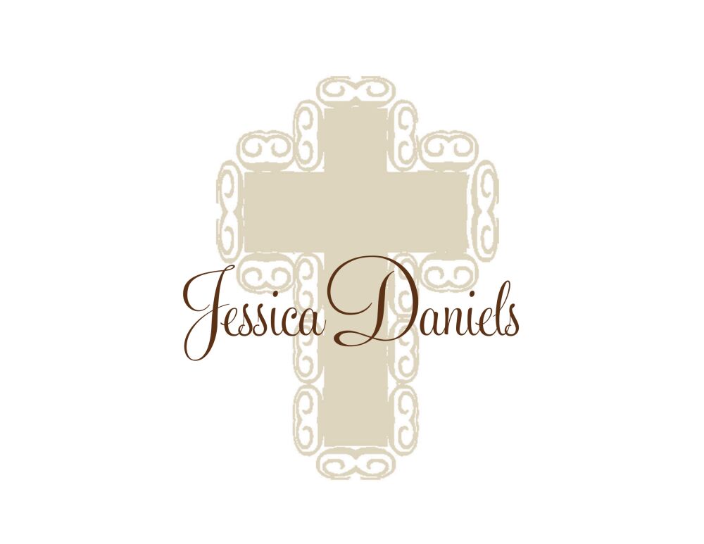 Beige Cross Folded Notecard
