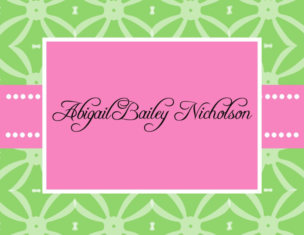 Fun Green Background Folded Notecard