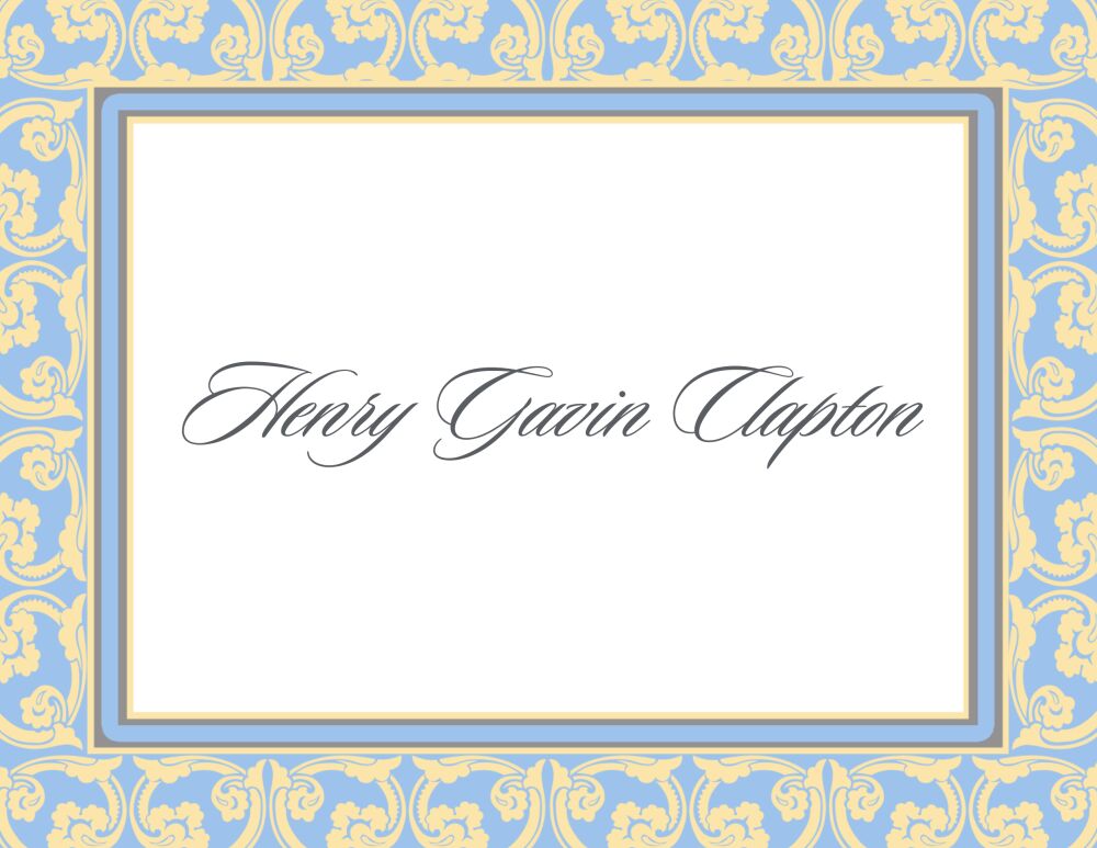 Elegant Scrollwork Folded Notecard
