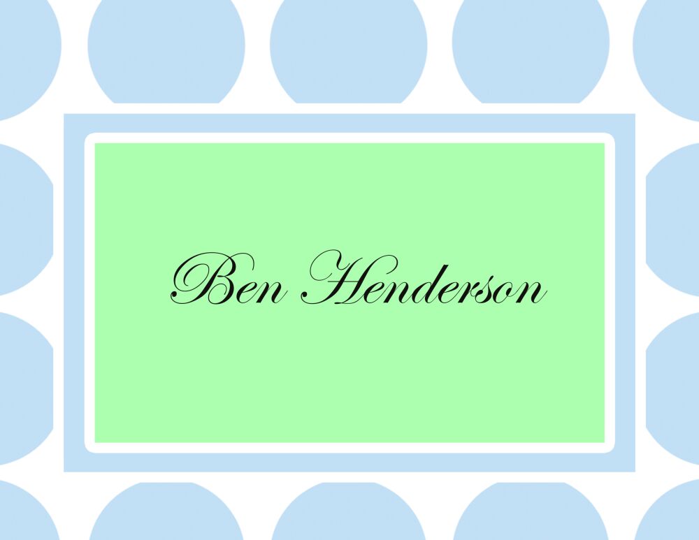Blue Dots Folded Notecard