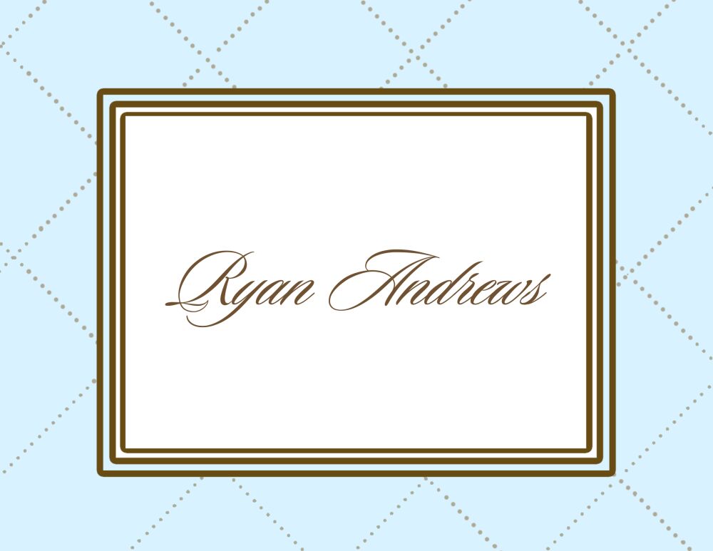 Blue Quilted Folded Notecard