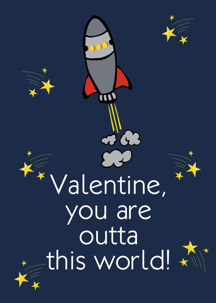 Blast Off Valentine Cards
