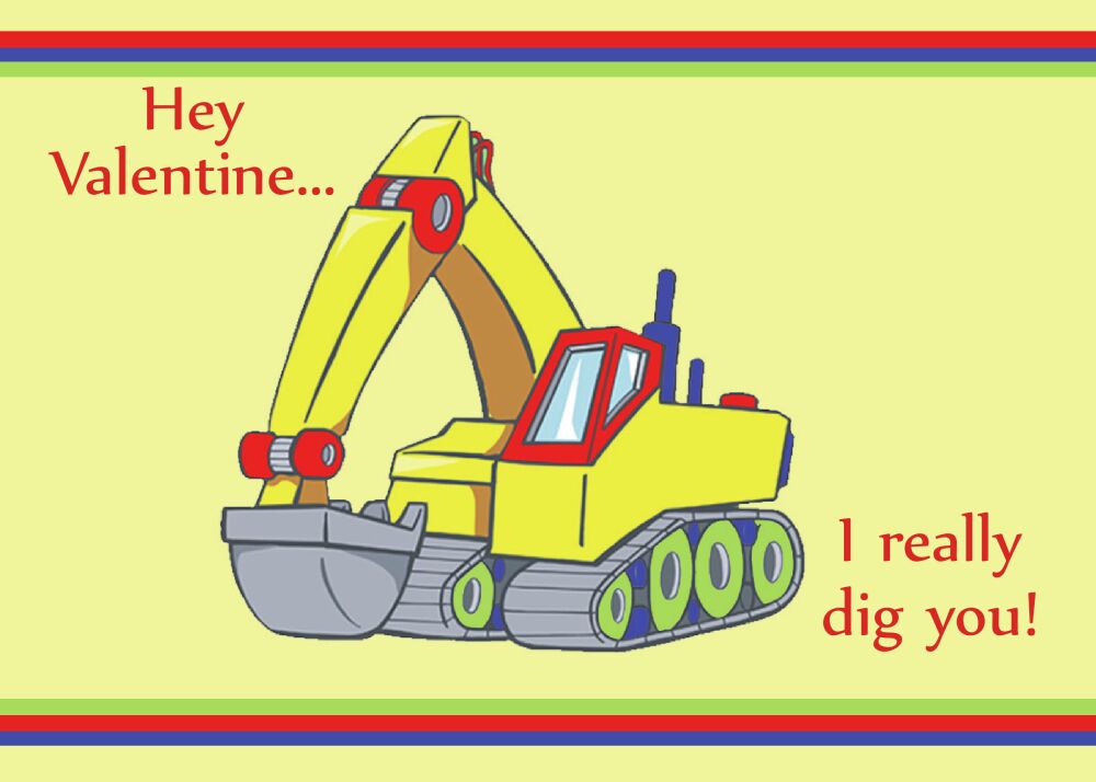 Construction Truck Valentine Cards