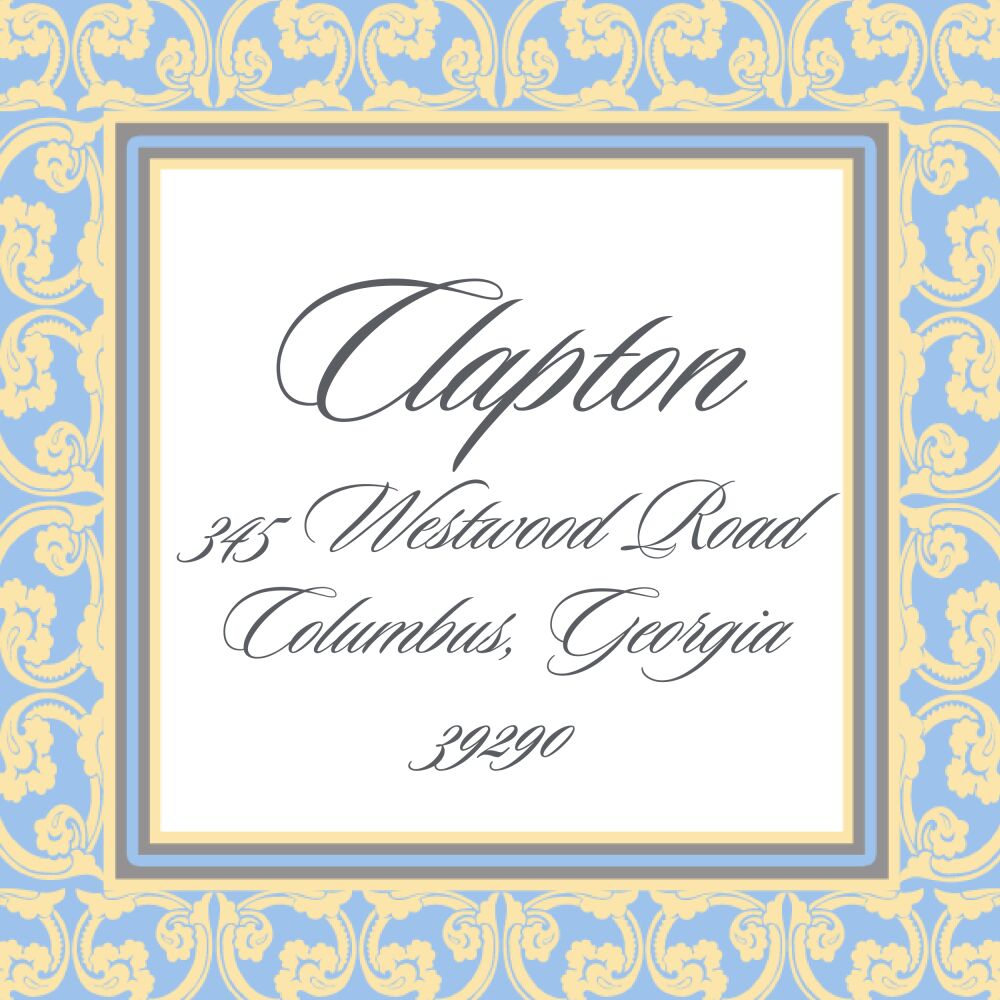 Elegant Scrollwork Square Return Address Label
