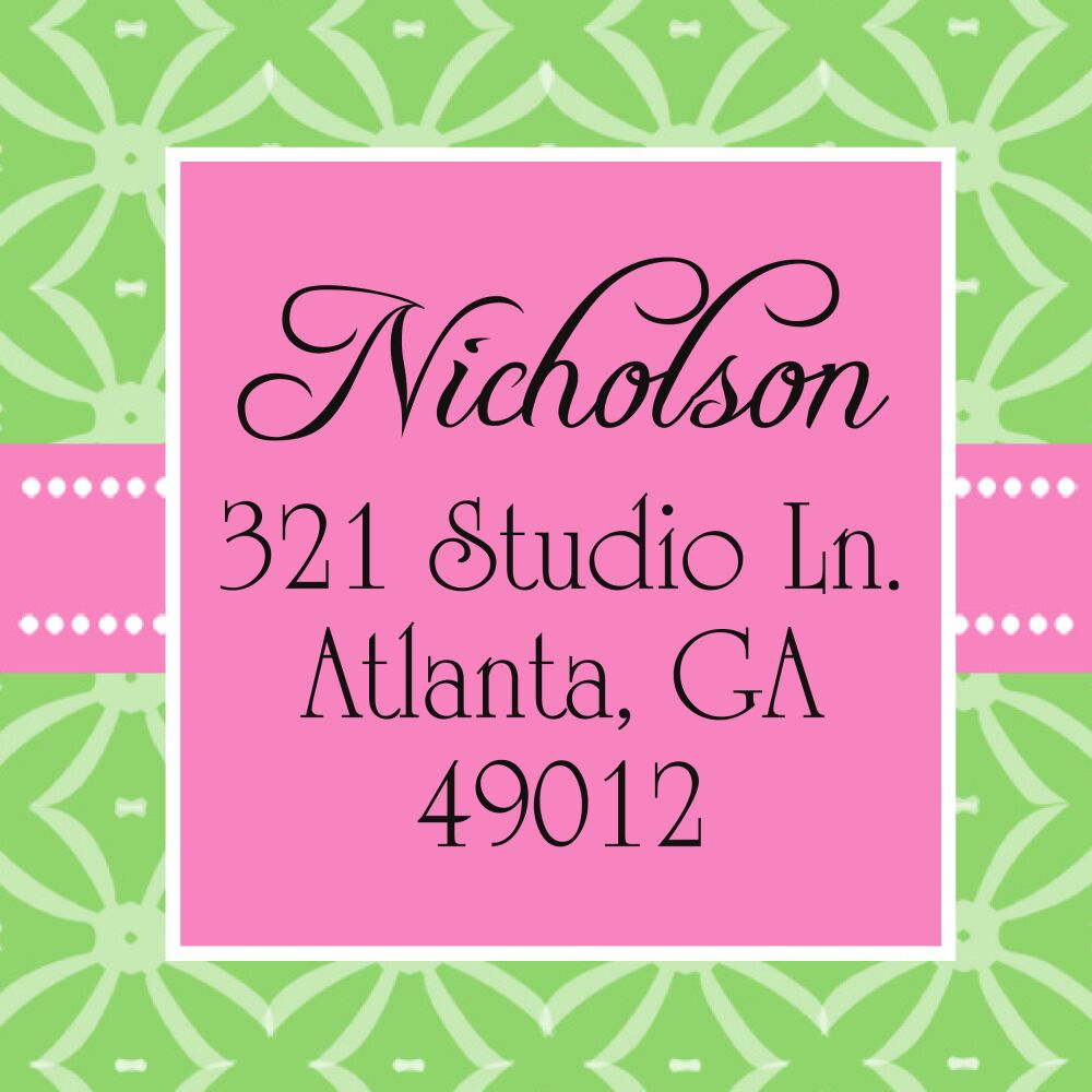 Fun Green Background Square Return Address Label