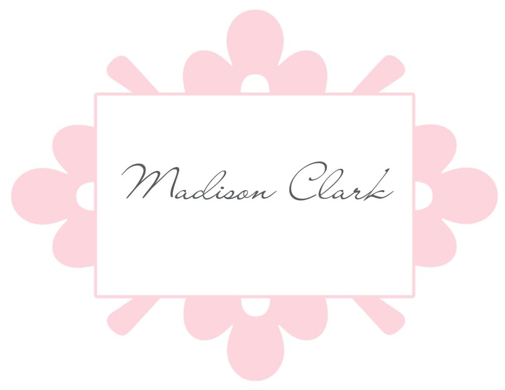 Elegant Pink Frame Folded Notecard