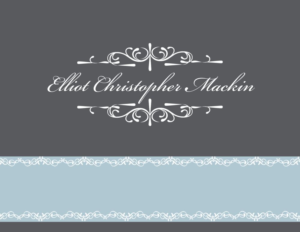 Blue Ribbon Folded Notecard