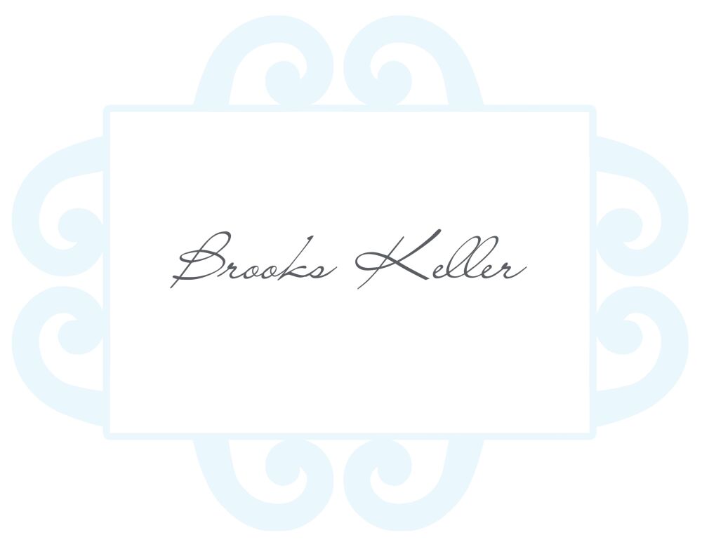Elegant Blue Frame Folded Notecard
