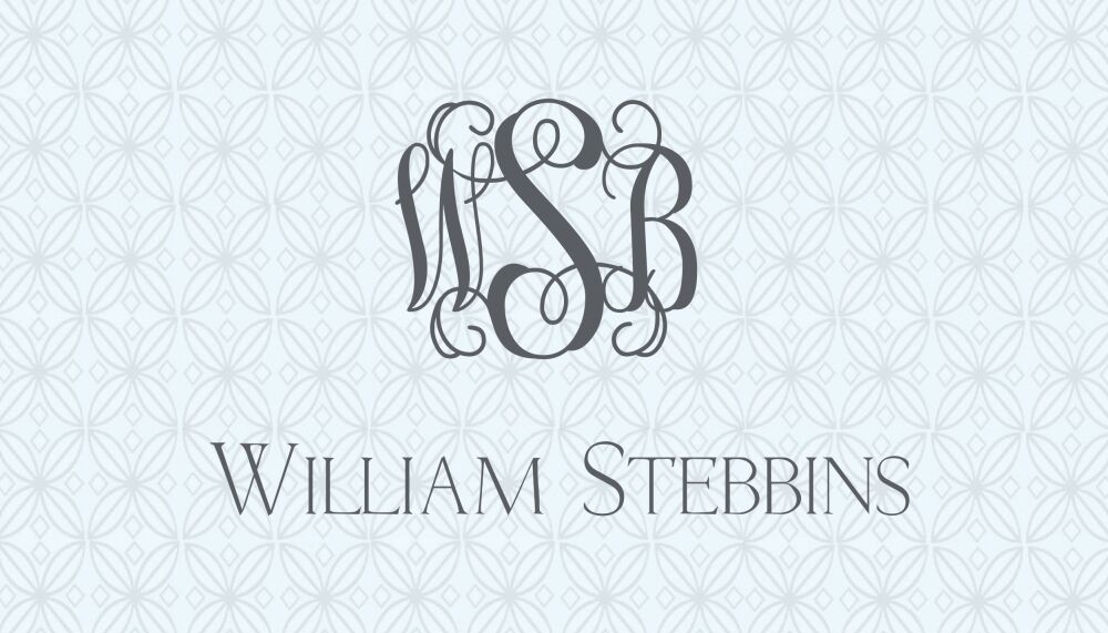 Light blue monogram enclosure card