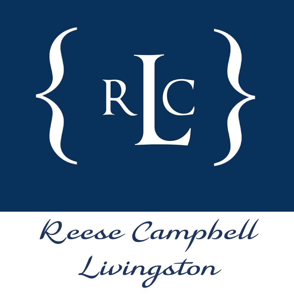 Square navy monogram enclosure